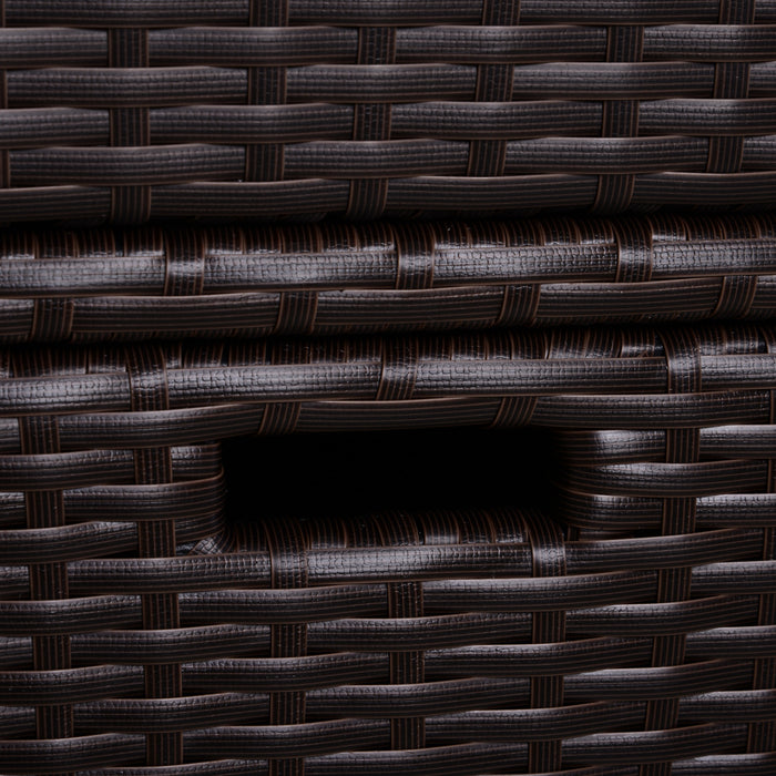 Outsunny 32\" Poolside Rattan Wicker Patio Organizer Storage Cabinet Bathroom Storage W/ 3 Large Drawers Garden Outdoor