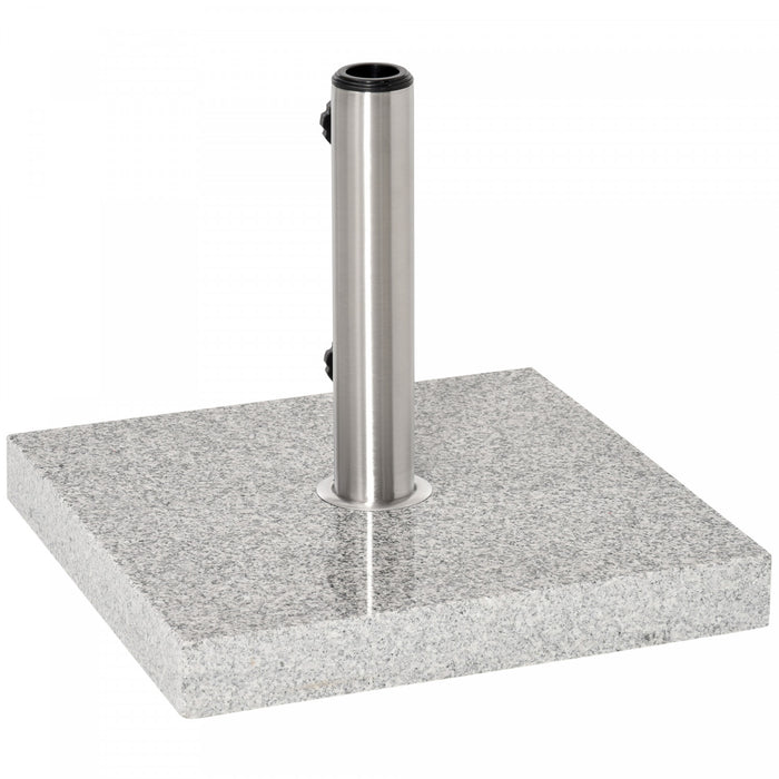 Outsunny 55 lbs Marble Square Umbrella Stand Base w/ Wheels, Grey