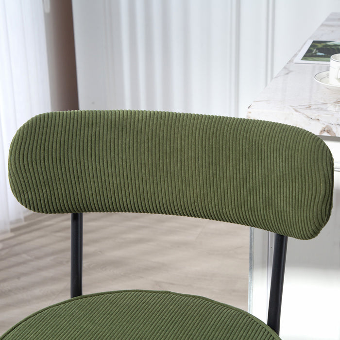 HOMCOM Modern Bar Stools Set of 2 27\" Counter Height Barstools, Green