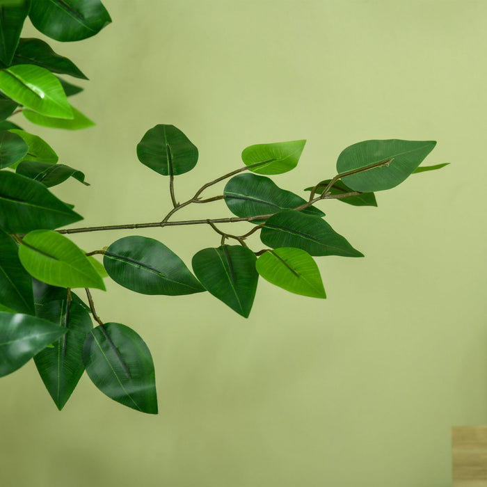 HOMCOM 5ft Artificial Trees Ficus, Decorative Fake Plant for Home Decor