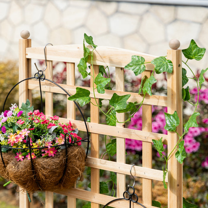Outsunny 24\" X 12\" X 49\" Raised Garden Bed With Trellis Board Back & Strong Wooden Design & Materials