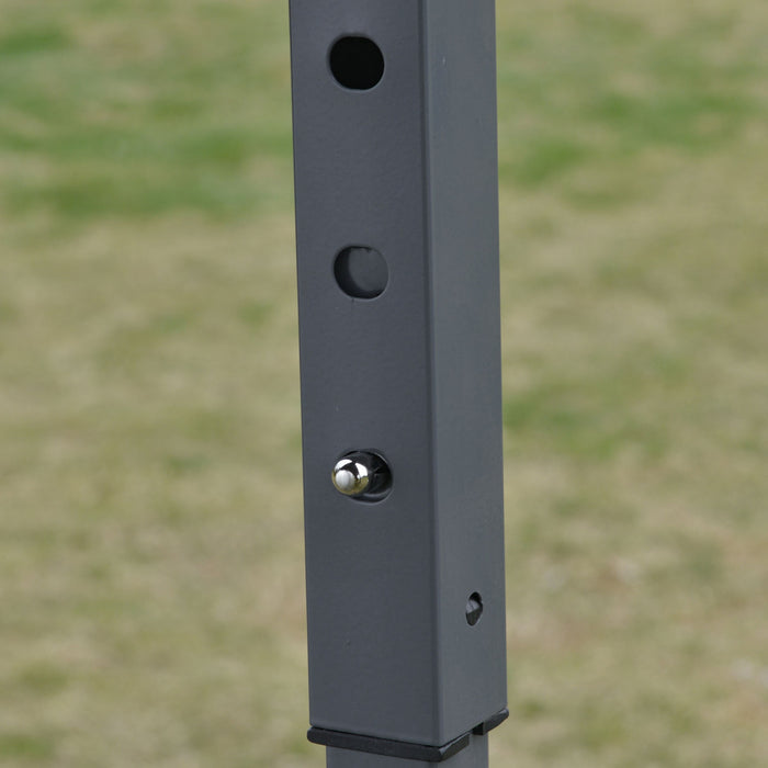 Outsunny 12.5' Pop Up Gazebo Hexagonal Canopy Tent Outdoor Shelter Pavilion Sun Protection With Mesh Sidewalls, Handy Bag, Dark Brown