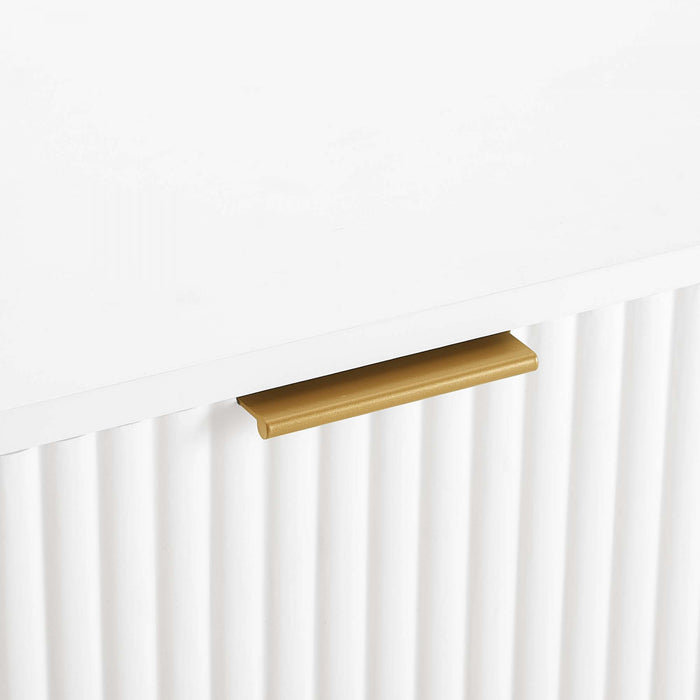 Dumbo Modern 20\" Fluted Nightstand in White (2-Drawer) - Set of 2