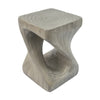 Miro 16" Modern Twisted Hourglass MGO Accent Table, Faux Wood Grain Indoor Side Table, Grey | Table d'appoint moderne sablier torsade Miro 16 pouces MGO, table laterale interieure imitation bois, gris