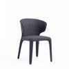 Conrad Mid-Century Modern Upholstered Dining Chair in Black - Set of 4 | Chaise de salle a manger Conrad style milieu du siecle moderne, rembourree, noire – Lot de 4