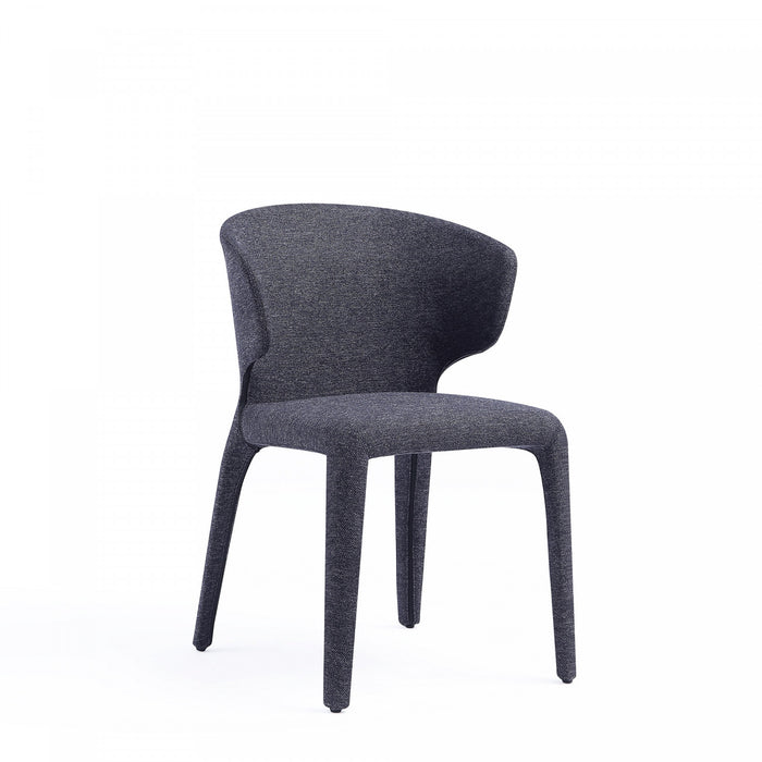 Conrad Mid-Century Modern Upholstered Dining Chair in Black - Set of 4