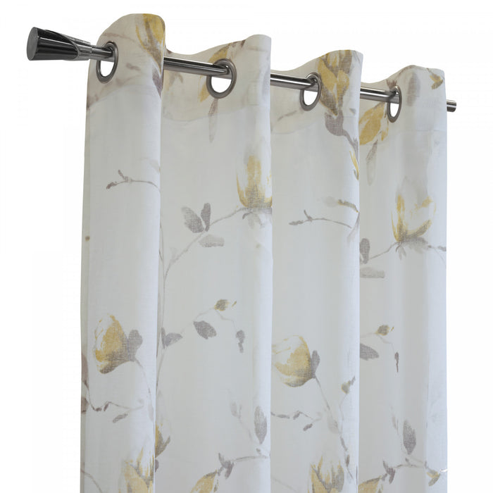 Habitat Symphony Yellow Sheer Grommet Curtain Panel - 52 x 63