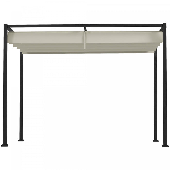 Outsunny 10' X 7' Patio Pergola With Retractable Canopy, Cream White