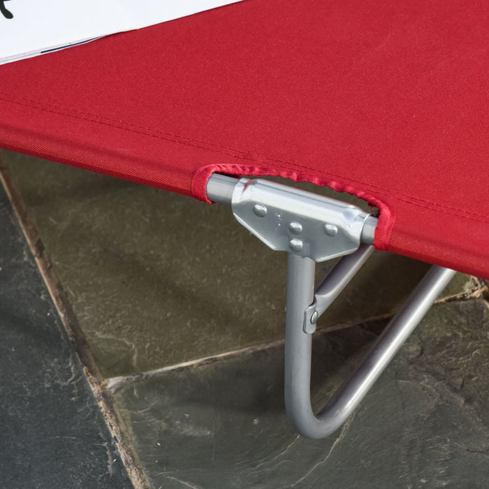 Outsunny Folding Outdoor Lounge Chair With Breathable Mesh Fabric For Patio