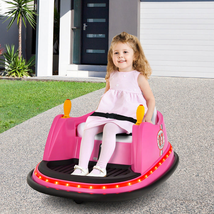 12v Vehicle 360¡a Spin Race Toy Kids Ride On Bumper Car W/ Remote Control Pink