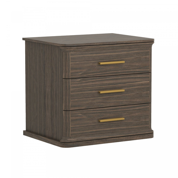Clifford Traditional Nightstand in Walnut (3-Drawer)