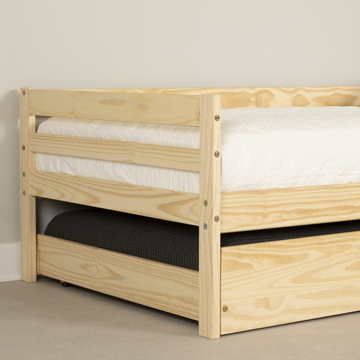 Sweedi Solid Wood Daybed With Trundle Bed Natural Wood - South Shore
