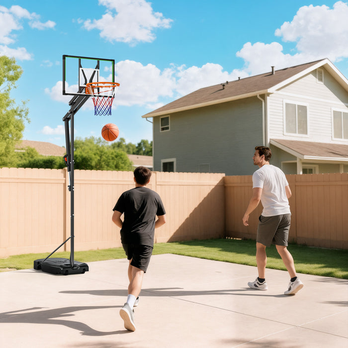 Soozier Basketball Hoop, 4.1-8.5ft Adjustable Basketball Goal with 18\" Rim