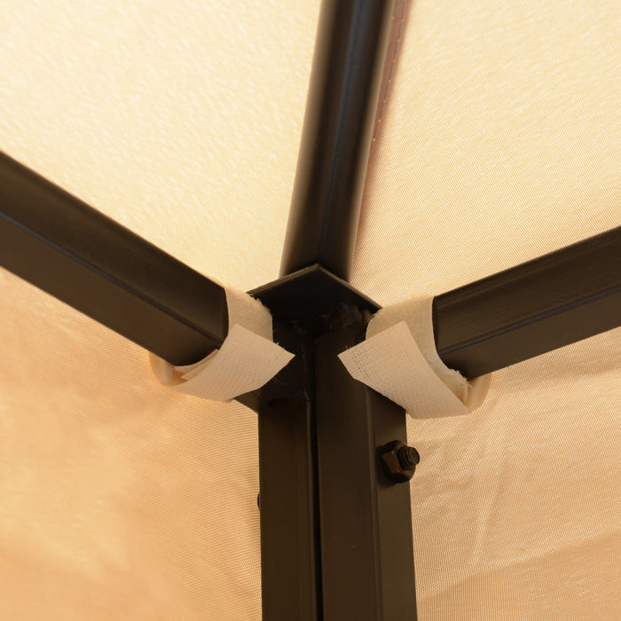 Outsunny 10x10ft Patio Gazebo Outdoor Double Top Pavilion Canopy Garden Event Party Tent Shelter Yard Sun Shade Steel Frame W/ Mosquito Netting