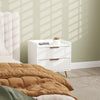 HOMCOM Bedside Table, Nightstand with 2 Drawers for Bedroom, White