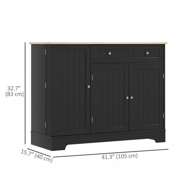 41\" Sideboard Buffet Cabinet with Storage Drawer, Adjustable Shelf, Black