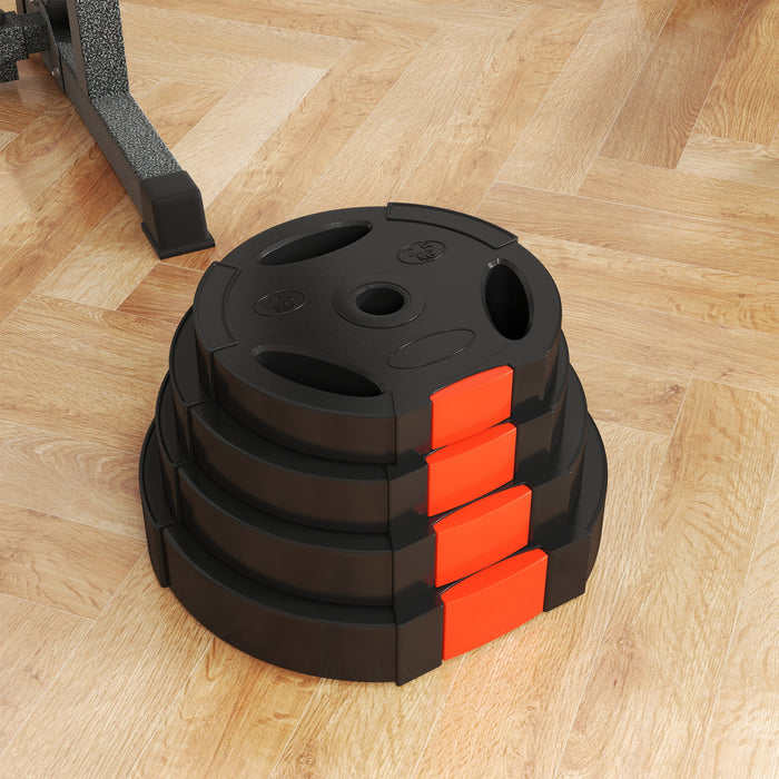 Soozier Set Of 4 1-inch Weight Plates With 3 Grips, 2 X 17lbs + 2 X 11lbs