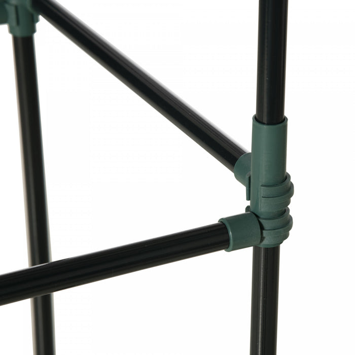 Outsunny Raised Garden Bed with 2 Trellis Tomato Cages, Dark Grey