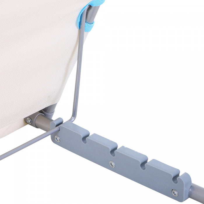 Outsunny 2 Pcs Folding Beach Lounge Chair W/ Pillow, Beige