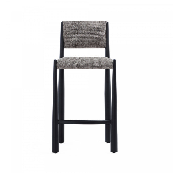 Lennor Mid-Century Modern Boucle Metal Counter Stool in Mushroom