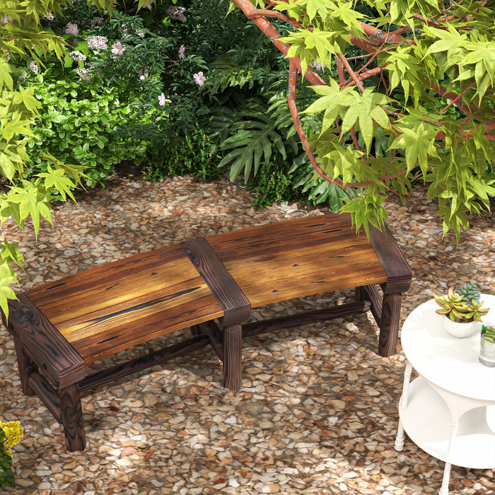 Outsunny Round Wooden Garden Tree Bench With Slatted Seat, Brown