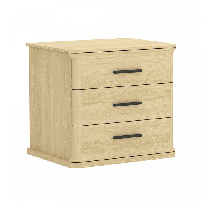 Clifford Traditional Nightstand in Natural Oak (3-Drawer)