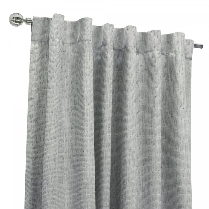 Thermaplus Denver Silver Blackout Dual Header Curtain Panel - 52 x 63