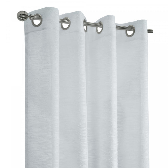 Habitat Boucle White Sheer Grommet Curtain Panel - 52 x 108