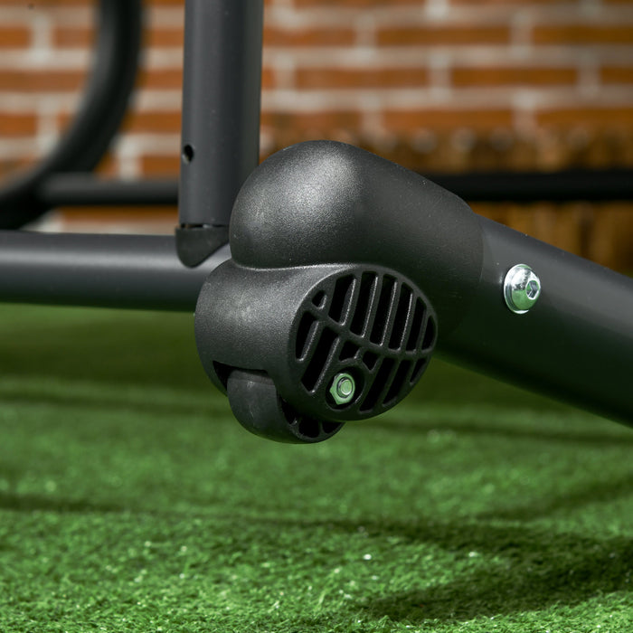 Outsunny Patio Outdoor Bed W/ Adjustable Canopy, Double Sun Lounger, Gray