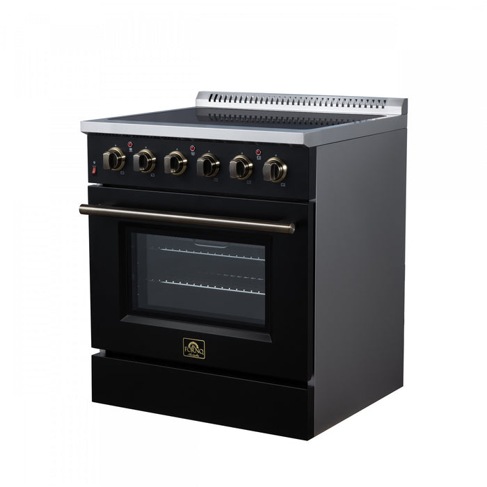 Forno Galiano 30 Inch Freestanding Electric range, 4 radiant burners, 4.32 cu.ft, Black - FFSEL6083-30BLK Electric Range