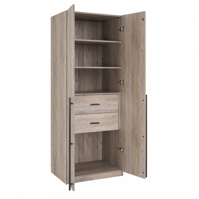 Lee Modern 32\" Wardrobe Closet in Rustic Gray Armoire