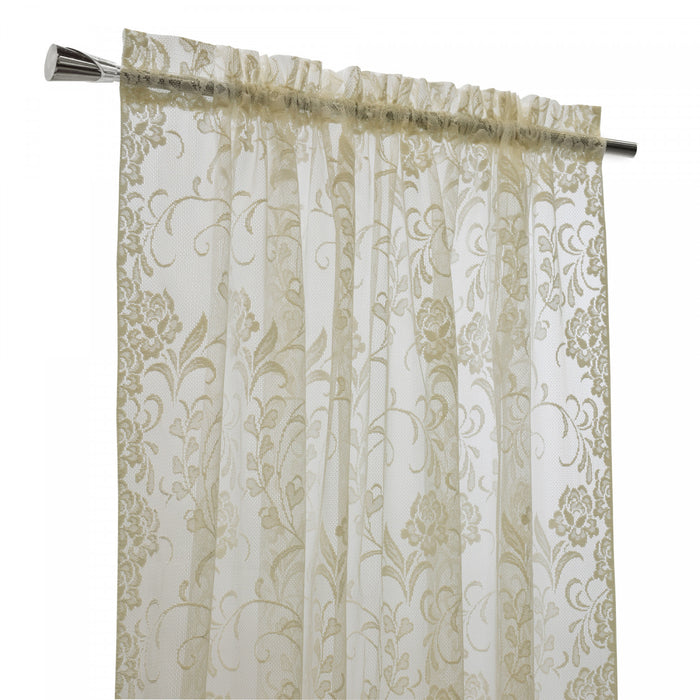 Habitat Limoges Ivory Sheer Rod Pocket Curtain Panel - 55 x 84