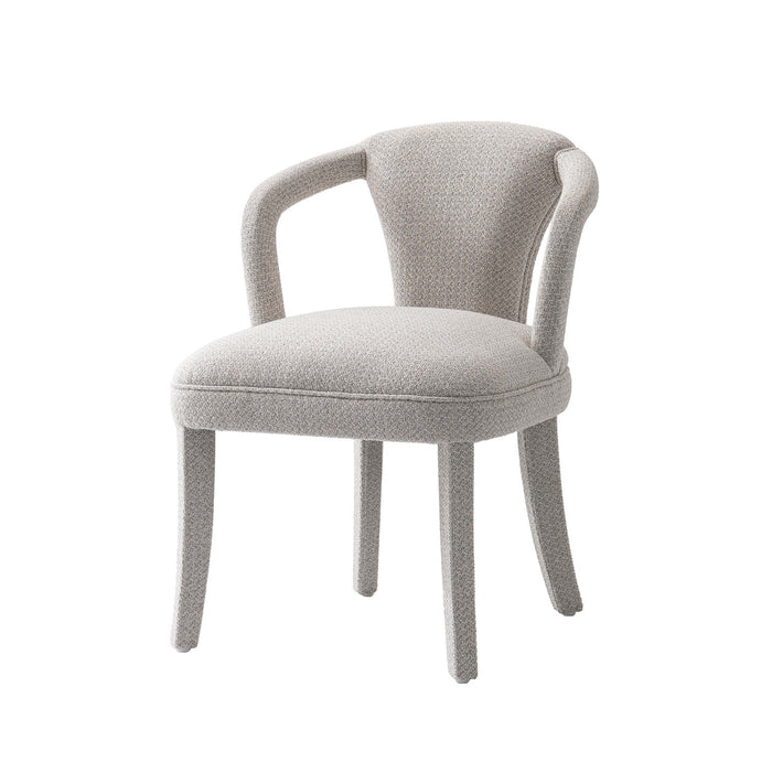 Palmer Mid-Century Modern Upholstered Tweed Armchair in Silver Lining Armoire