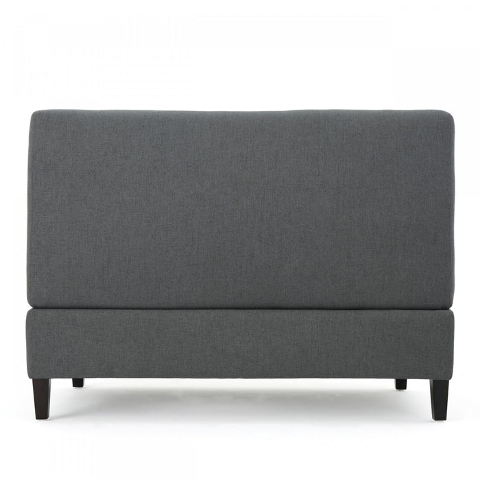 Haley Fabric Armless Loveseat With Hidden Storage And Wood Legs - Charcoal