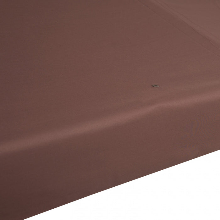 Outsunny 9.8' X 9.8' Square 2-tier Gazebo Canopy Replacement Top Cover Outdoor Garden Sun Shade, Coffee