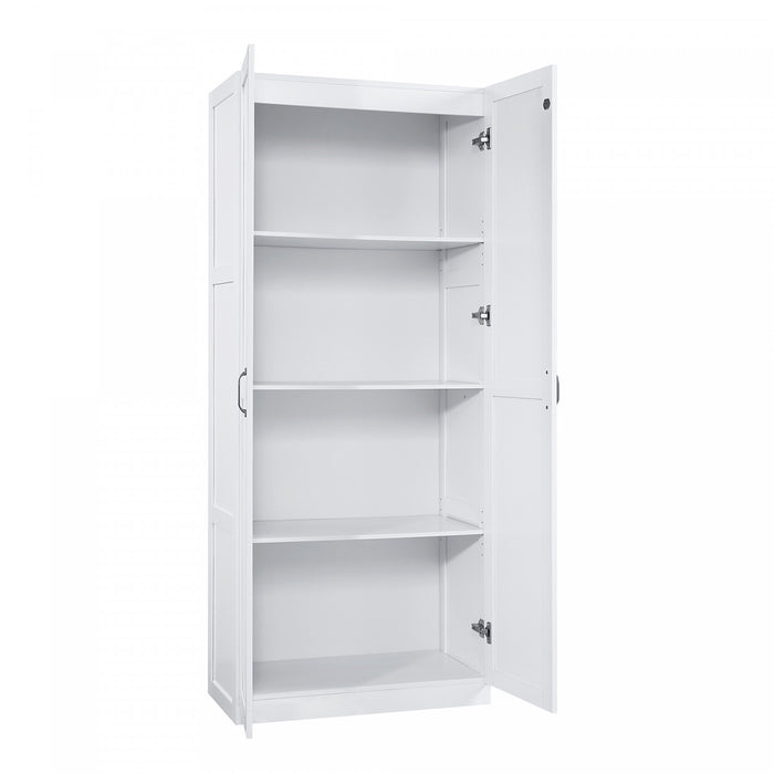 Cornelia Modern 30\" Storage Cabinet in White (4-Shelf)