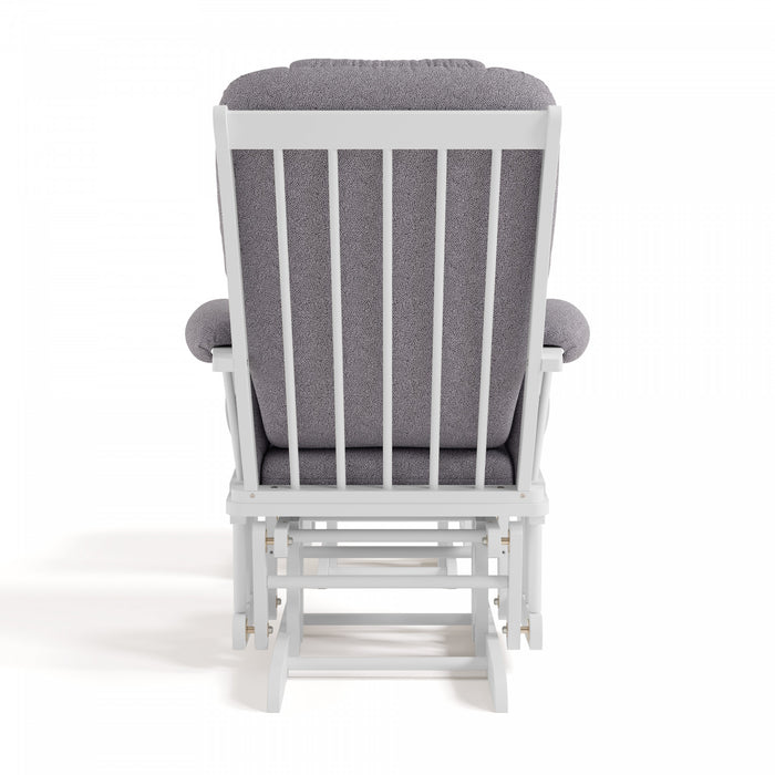 Storkcraft Tuscany Glider and Ottoman - White/Gray Swirl
