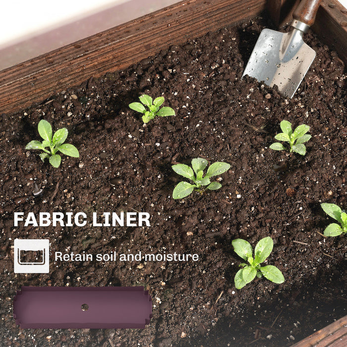 Outsunny Raised Garden Bed with Reinforced Corners, Brown