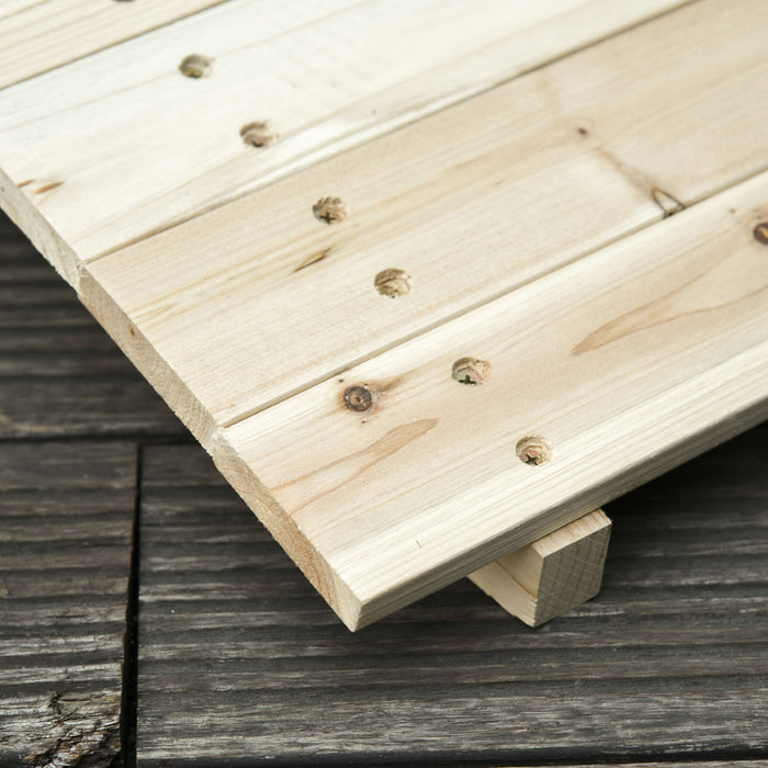 Outsunny 7.5' Fir Wood Garden Bridge Arc Walkway With Side Railings, Perfect For Backyards, Gardens, & Streams, Natural