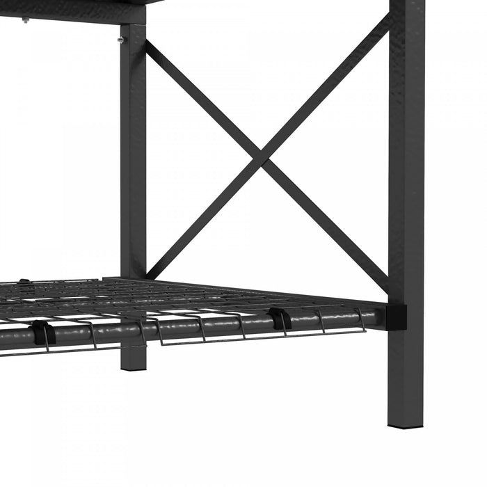 Outsunny Metal Raised Garden Bed with Cover, Black