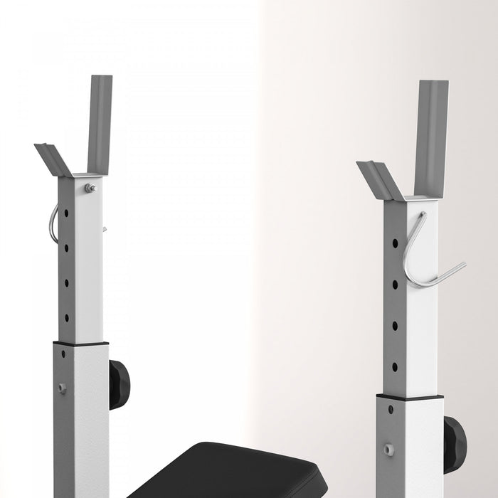 Soozier Adjustable Weight Bench Multi-function Bench Press Set, Grey