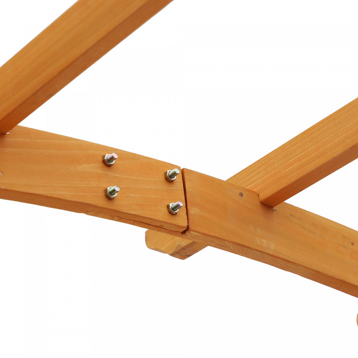 Outsunny 7.5ft Wood Garden Arch Trellis, Outdoor Walkway Round Pergola Style Arbor For Decorative Climbing Plants, Patio, Lawn, Backyard Party, Ceremony Decoration Accessories, Yellow