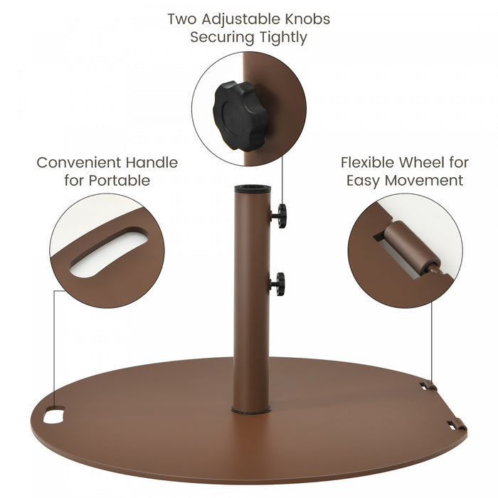 Costway 9ft Patio Umbrella Outdoor W/ 50 LBS Round Umbrella Stand W/ Wheels
