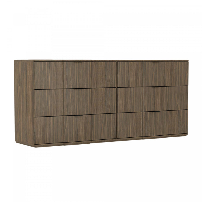 Clive Mid-Century Modern 72\" Dresser in Walnut (6-Drawer)
