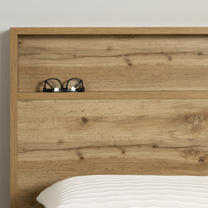 Cavalleri Platform Bed And Headboard Set Nordik Oak - South Shore
