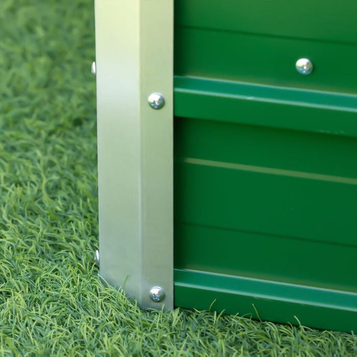 Outsunny Pentagon Galvanized Raised Garden Bed, Elevated Large Metal Planter Box W/ Install Gloves For Backyard, Patio To Grow Vegetables, Herbs, And Flowers, Green