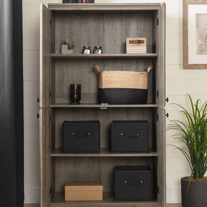 Morgan 4-door Storage Cabinet - Weathered Oak 