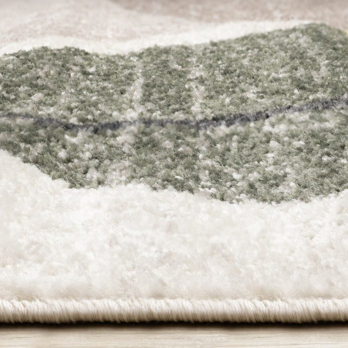 Marley Green Yellow Taupe Geometric Area Rug - 5'3\" x 7'7\"