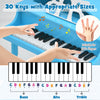 Costway 30-Key Classic Baby Grand Piano Toddler Toy Wood with Bench & Music Rack Blue