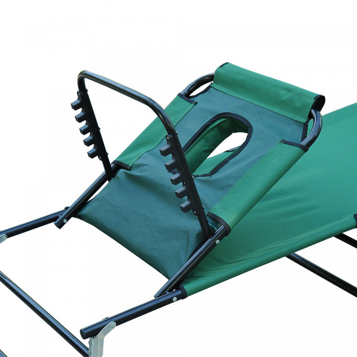 Outsunny Folding Outdoor Lounge Chair, Green